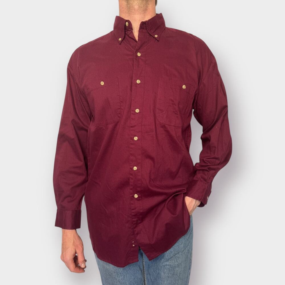 Y2K‎ Basic Utilities Maroon Button Down - image 2